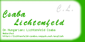 csaba lichtenfeld business card